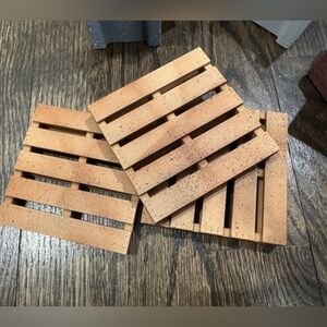 3 Mini Pallet Coasters – 3D Printed Rustic Style Set of 3